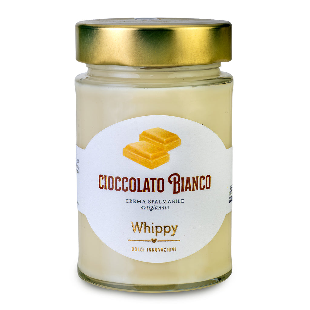 Spalmabile cioccolato bianco, gustosa crema spalmabile al gusto cioccolato bianco in vasetto da 220g