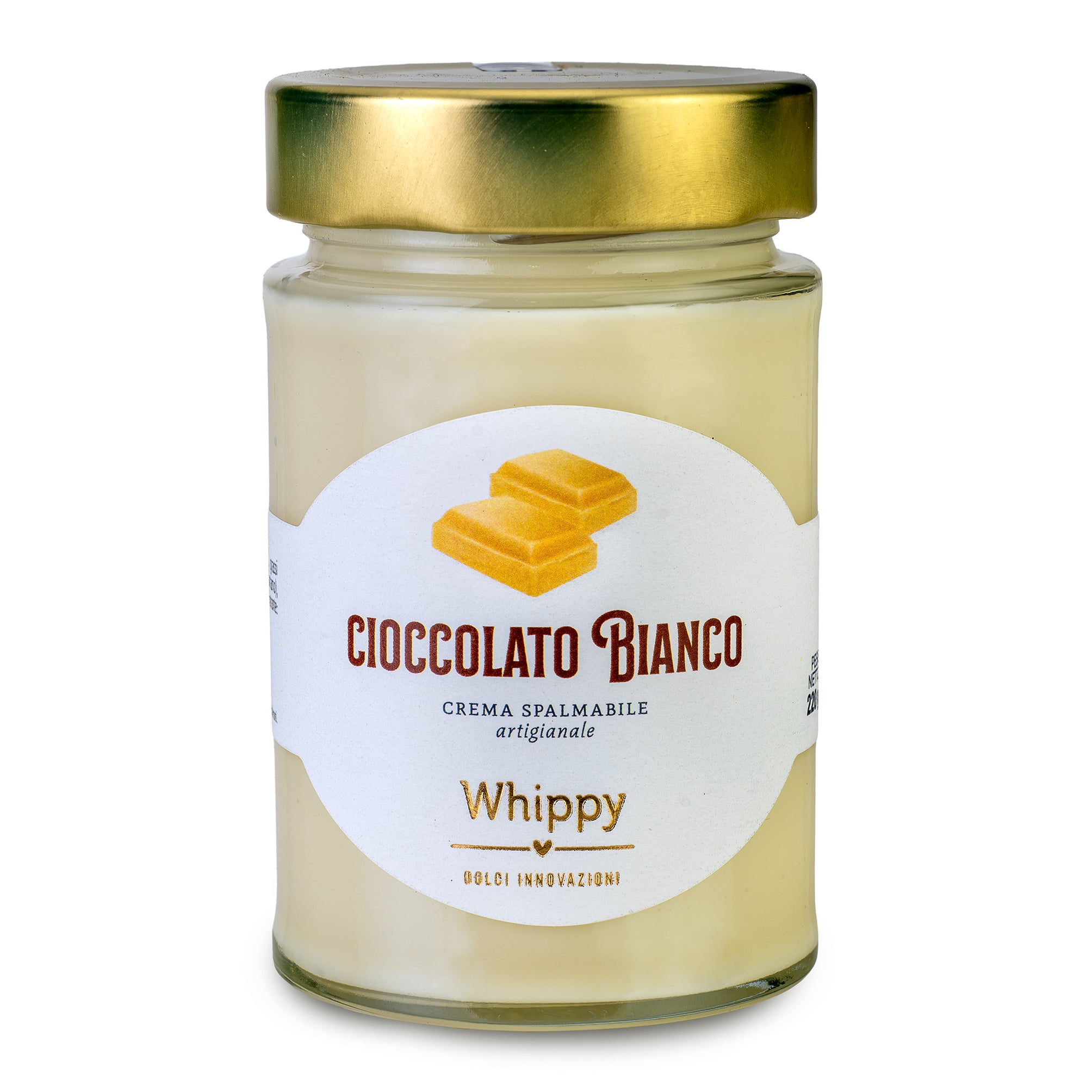 Spalmabile cioccolato bianco, gustosa crema spalmabile al gusto cioccolato bianco in vasetto da 220g