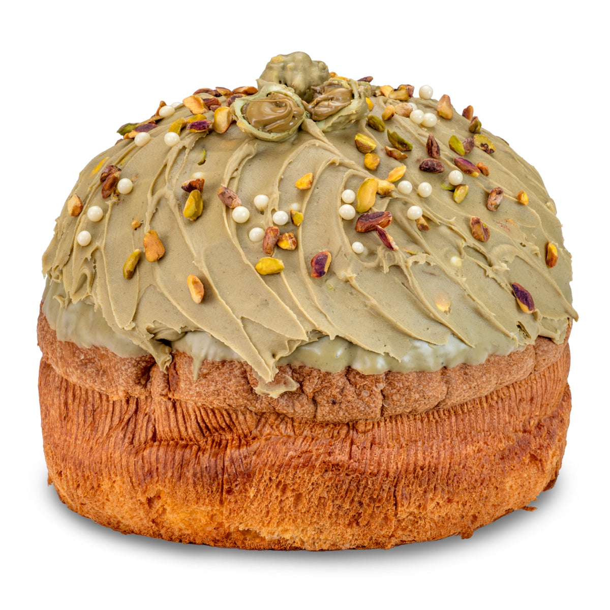 Panettone artigianale  Speciale al Pistacchio di Sicilia, con vasetto di crema spalmabile al pistacchio