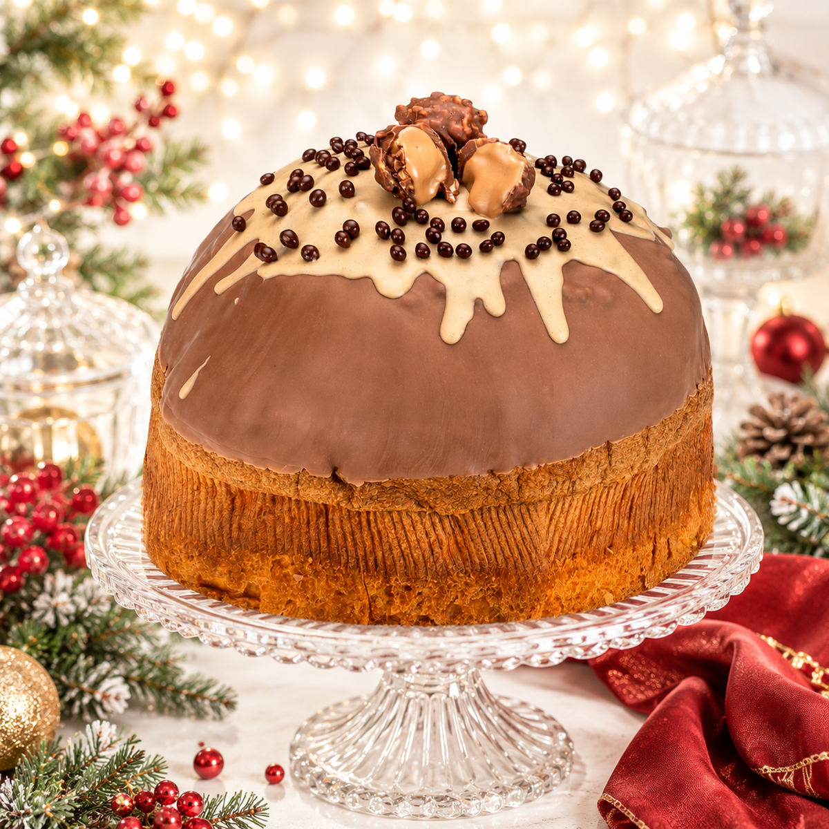 Panettone artigianale Speciale Nocciolatte, con vasetto di crema spalmabile Gran Nocciola IGP