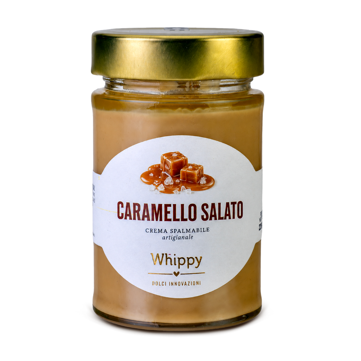 Spalmabile Caramello Salato, golosa crema spalmabile al caramello salato in vasetto da 220g